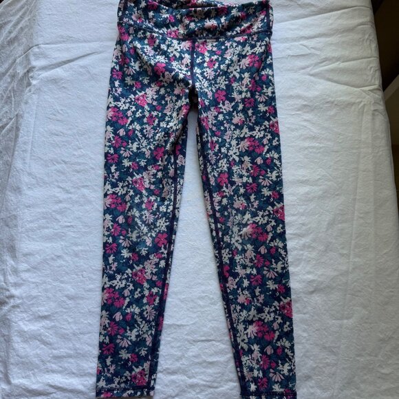 Eddie Bauer Kids Navy Tee & Floral Leggings Set S (7/8) Cotton Blend - Picture 8 of 10